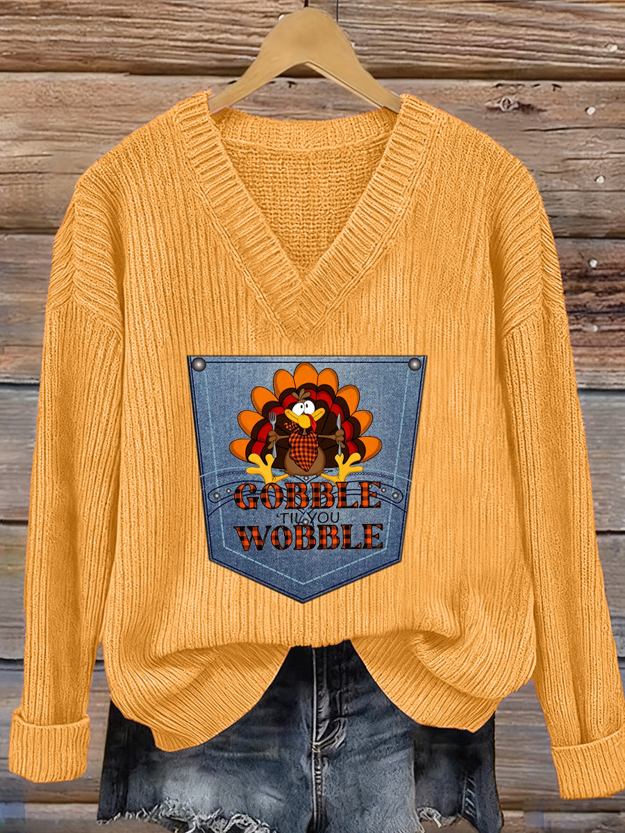 Women's Thanksgiving Art Print Sweatshirt