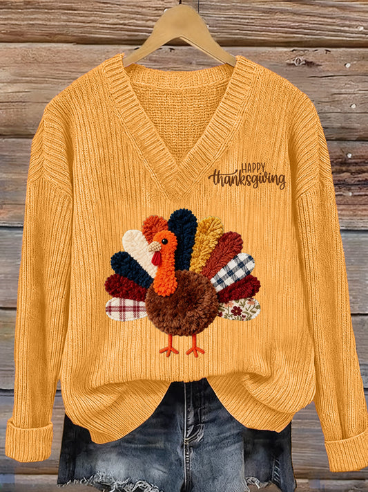 Women's Thanksgiving Art Print Sweatshirt