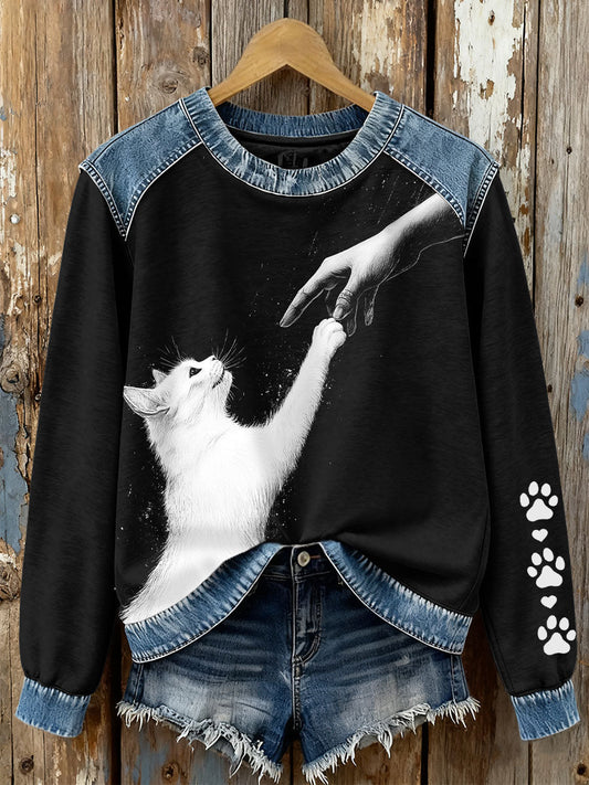 Women’s Cats Enthusiast Sweatshirts Black / S