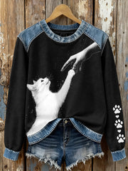 Women’s Cats Enthusiast Sweatshirts Black / S