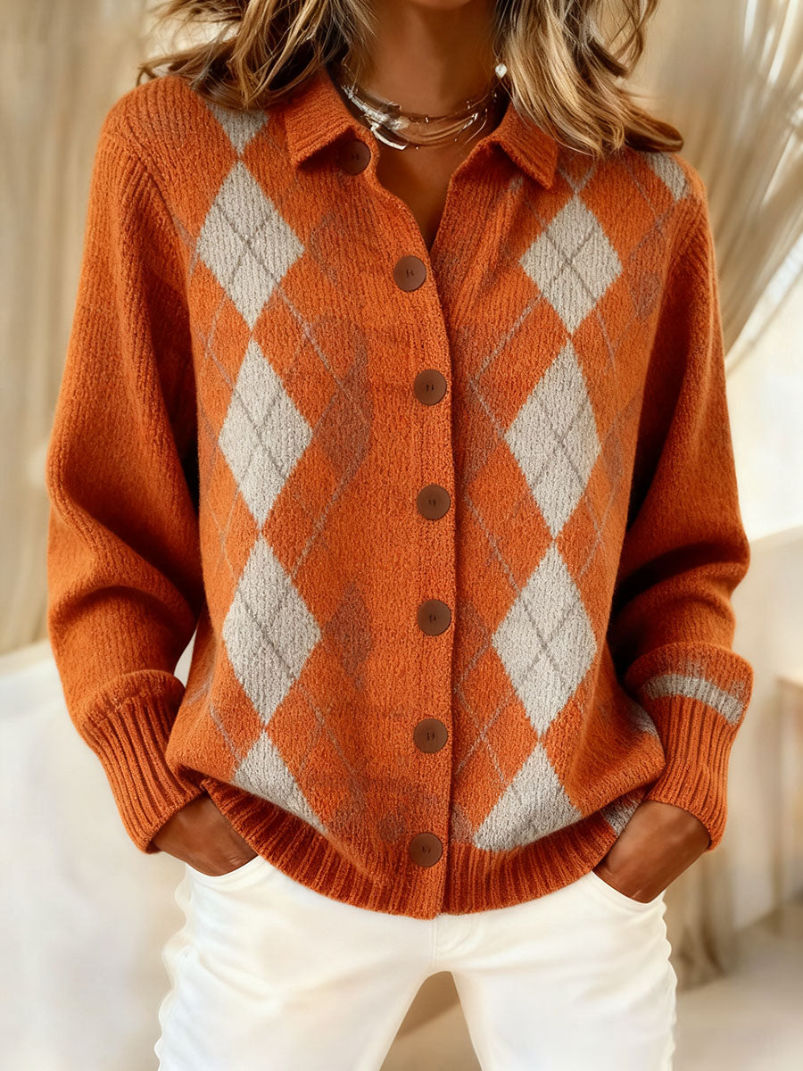 Women's Autumn Winter Style Plaid Art Printed Tops