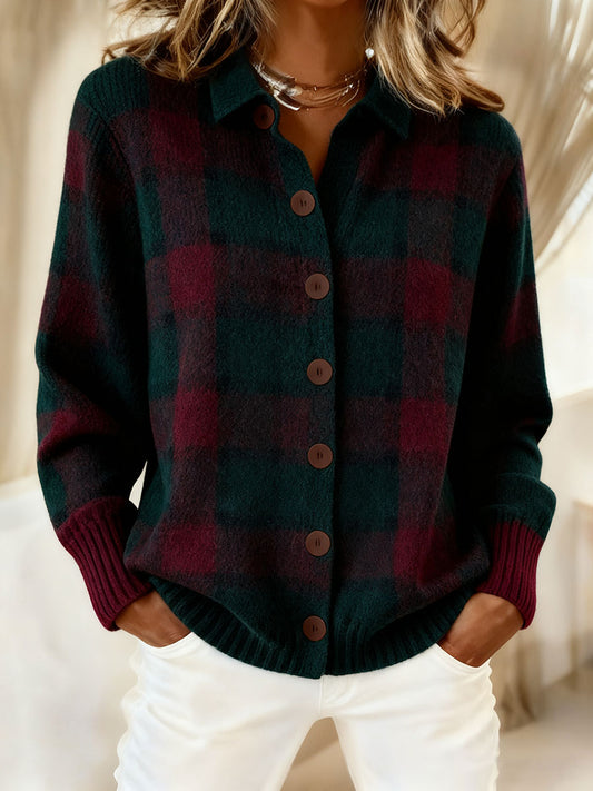 Women's Autumn Winter Style Plaid Art Printed Tops