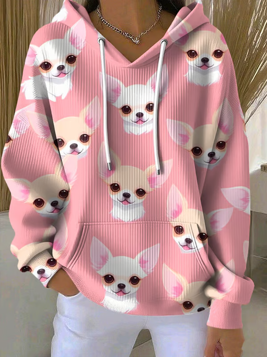 Women’s Chihuahuas Print Casual Hoodie As picture / S