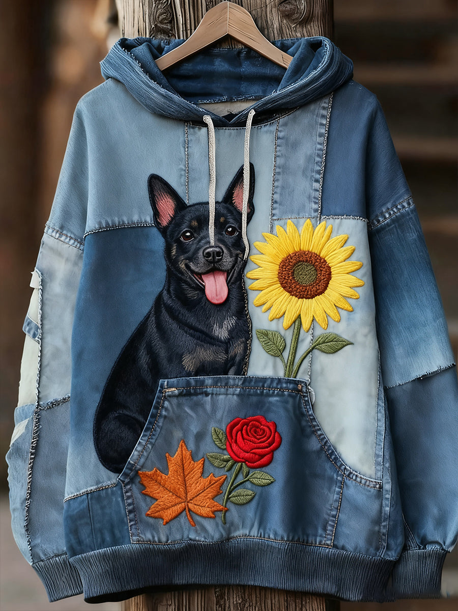 Unisex Animal Art Print Casual Vintage Hoodie A / S