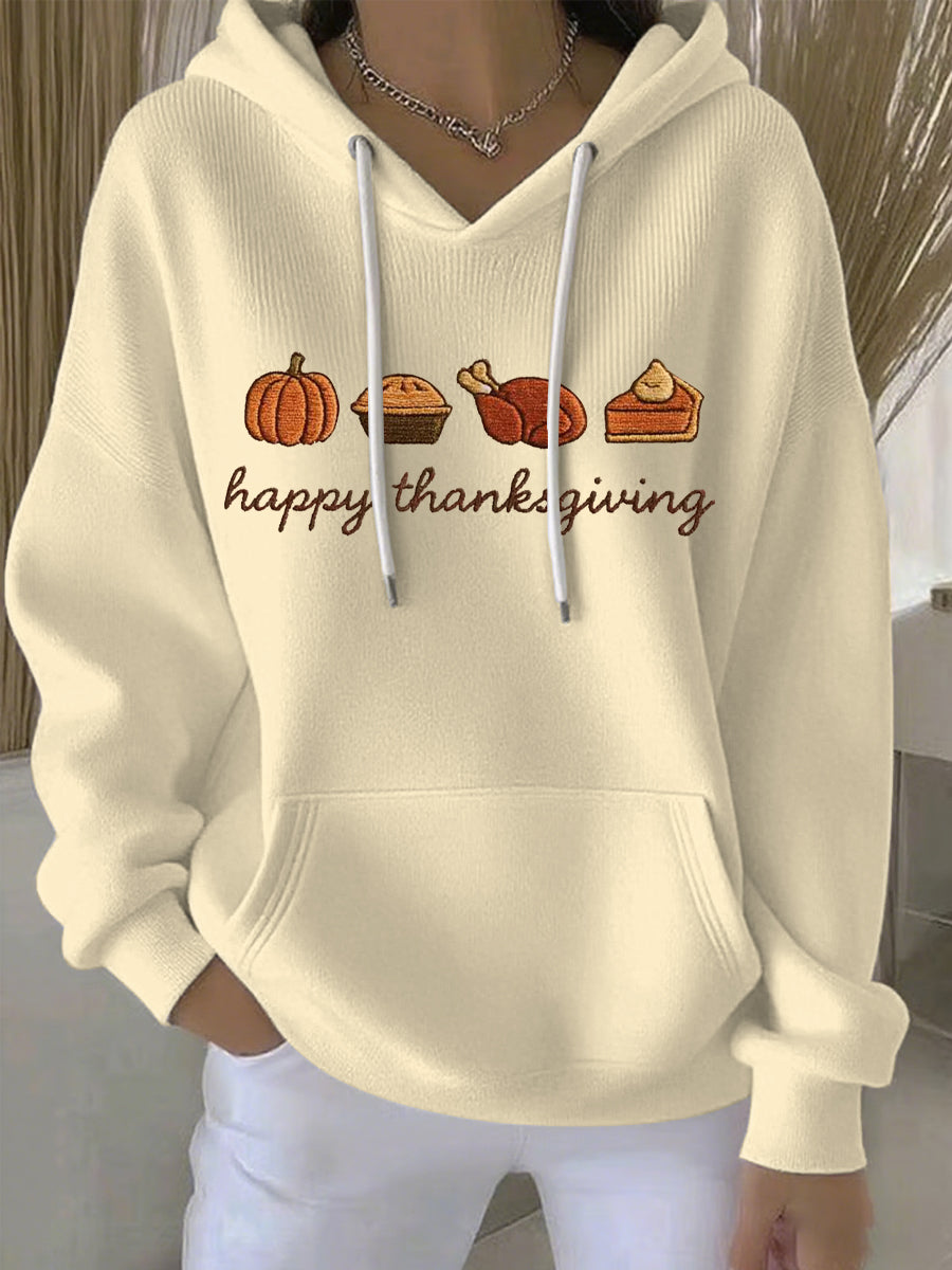 Women's Thanksgiving Print Casual Hoodie