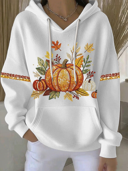Women's Thanksgiving Print Casual Hoodie