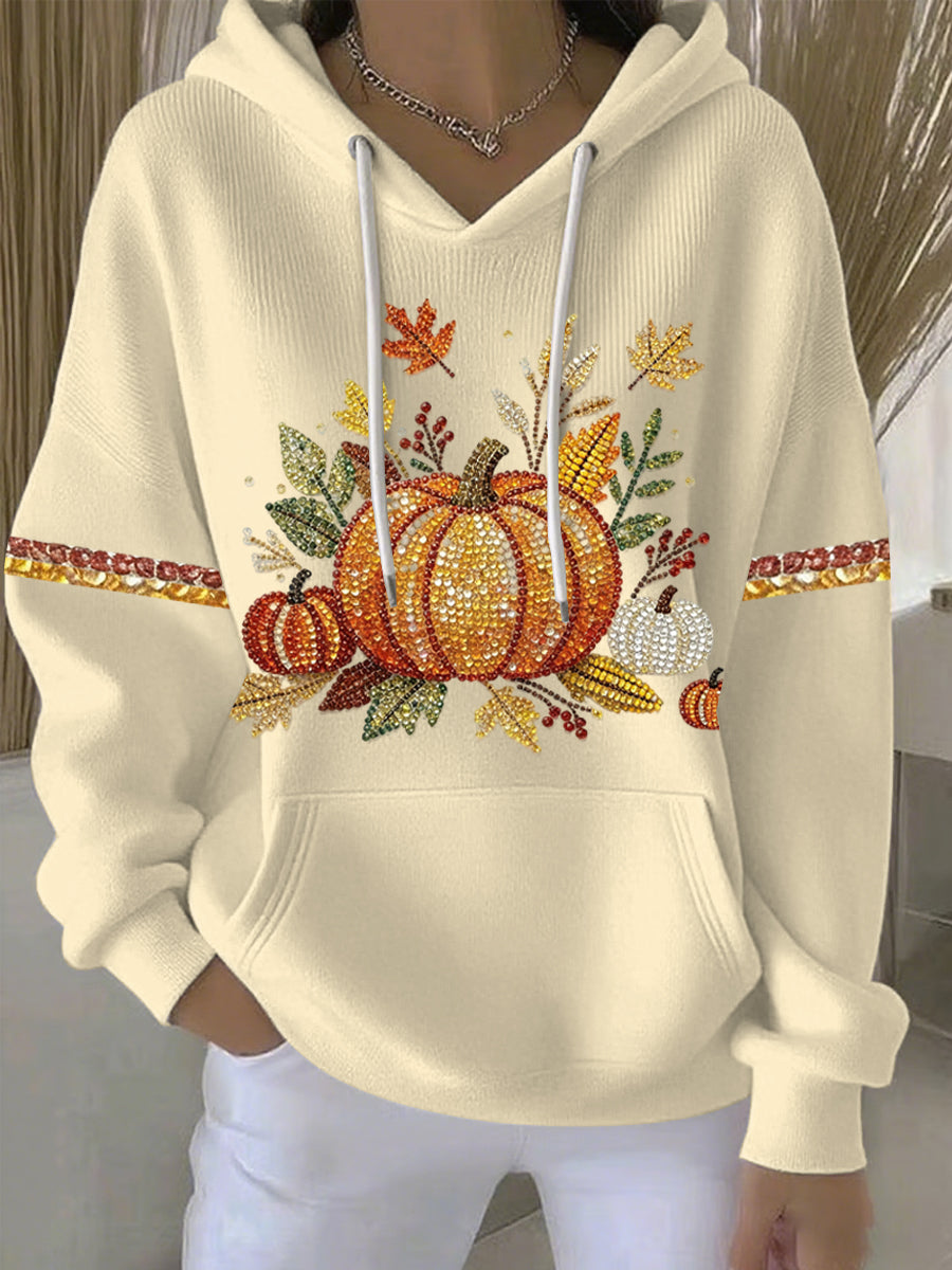 Women's Thanksgiving Print Casual Hoodie