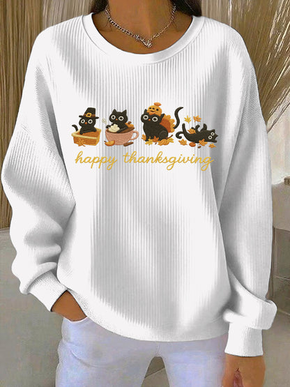 Women's Thanksgiving Print Casual Sweatshirt