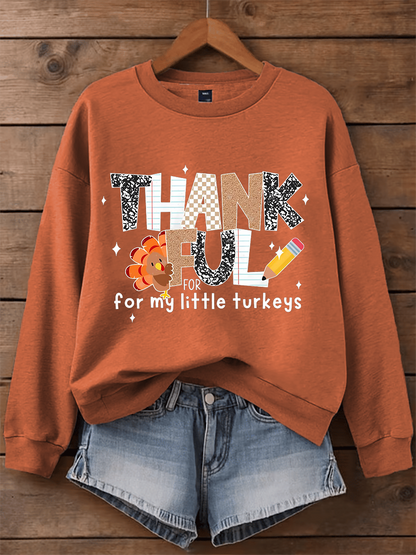 Women's Thankful For My Little Turkeys Sweatshirt