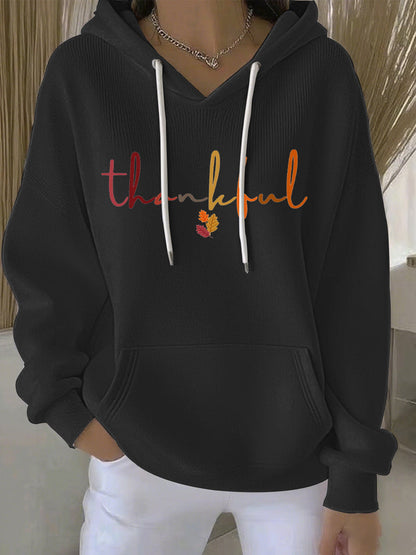 Women's Thanksgiving Print Casual Hoodie