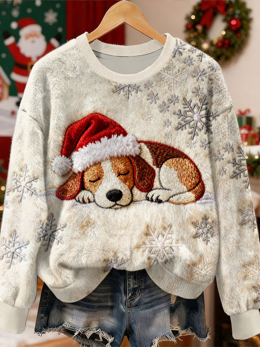Women’s Christmas Art Print Casual Sweatshirt As picture / S
