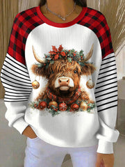 Women’s Christmas Highland Printed Sweatshirt Red / S