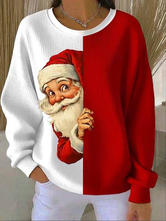 Women’s Christmas Print Casual Sweatshirt Red / S