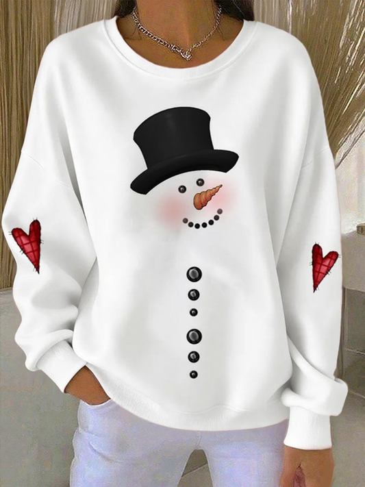 Women’s Christmas Snowman Regular Sweatshirt White / S