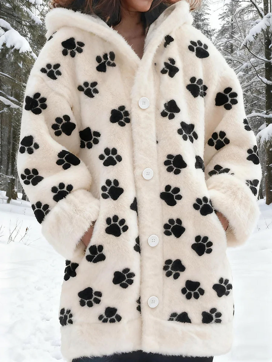 Women’s Retro Animal Art Print Comfortable Flannel Cardigan A / S