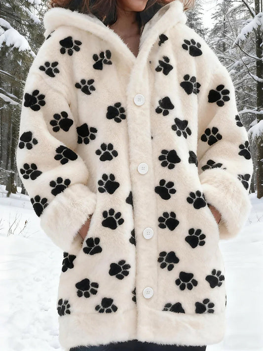 Women’s Retro Animal Art Print Comfortable Flannel Cardigan A / S
