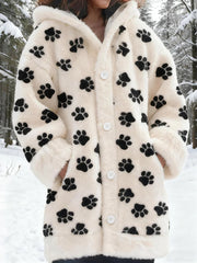 Women’s Retro Animal Art Print Comfortable Flannel Cardigan A / S