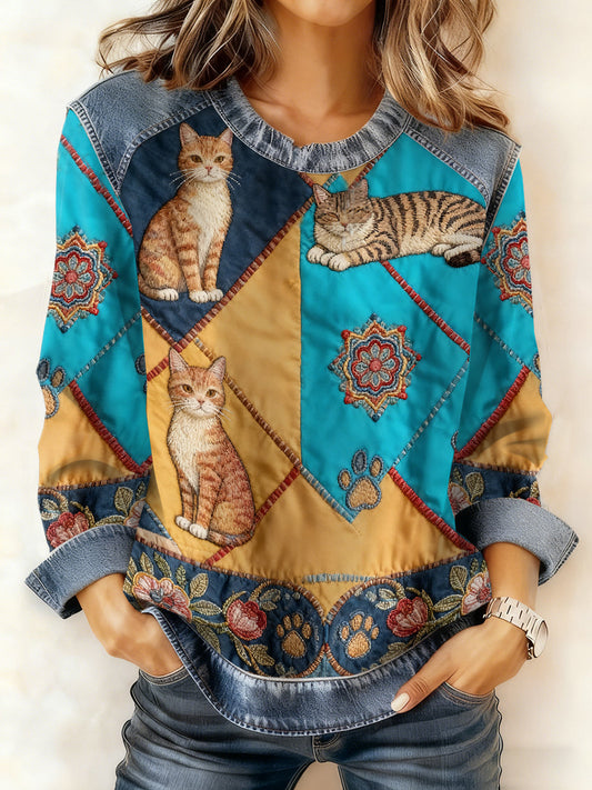 Women’s Casual Patchwork Animal Print Hooded Sweatshirt As picture / S