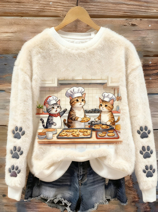 Women’s Retro Animal Art Print Casual Flannel Top A / S