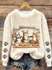 Women’s Retro Animal Art Print Casual Flannel Top A / S