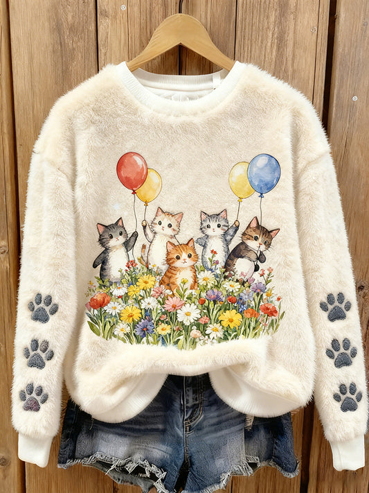 Women’s Retro Animal Art Print Casual Flannel Top A / S