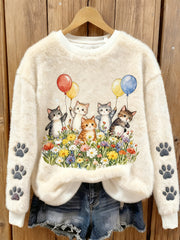 Women’s Retro Animal Art Print Casual Flannel Top A / S