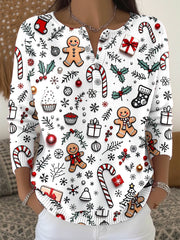 Women’s Christmas Design White Casual Sweater White / S