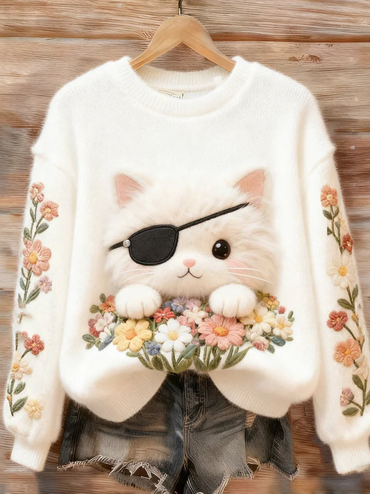 Women’s Retro Animal Art Print Casual Flannel Top A / S