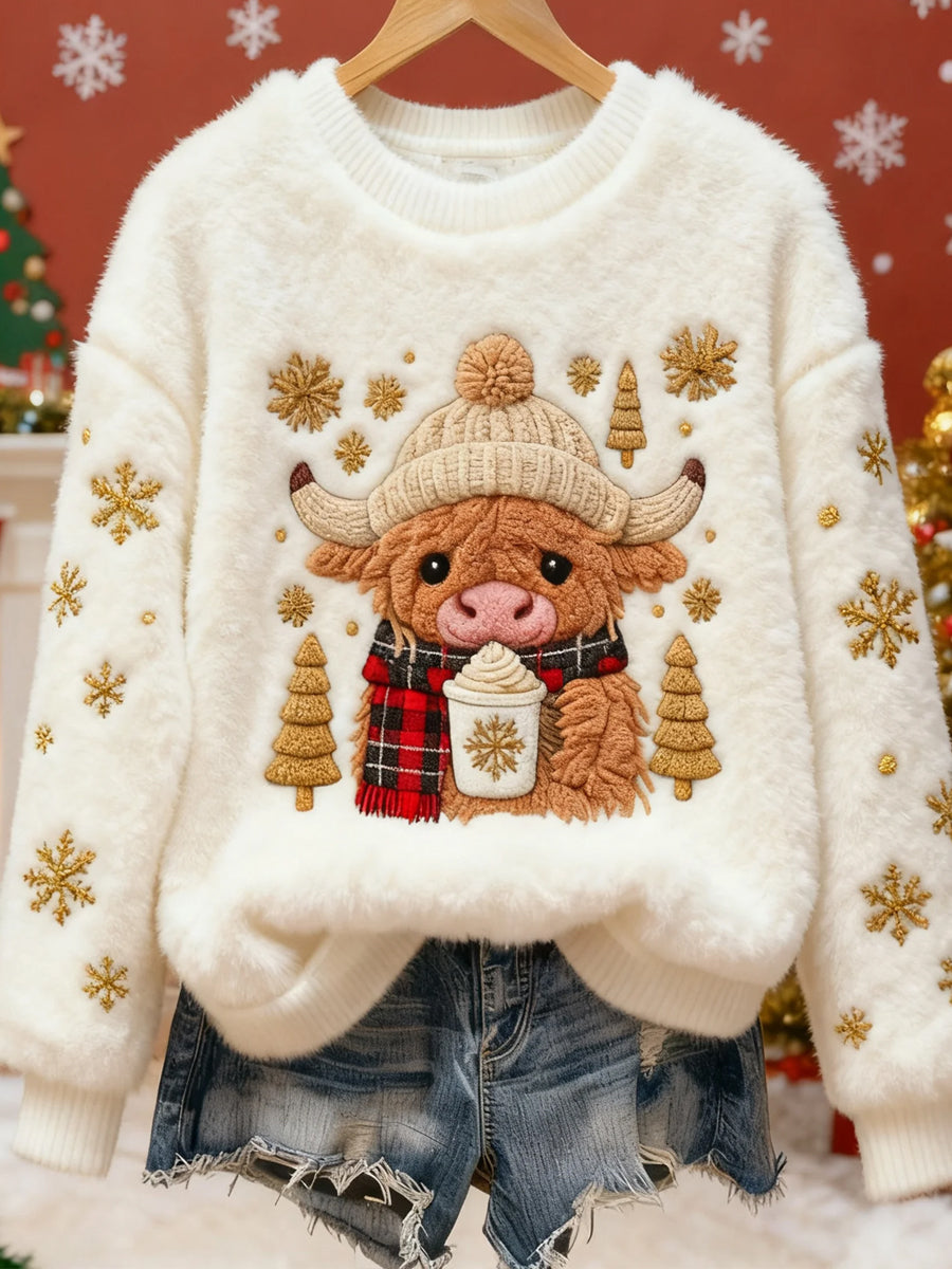 Women’s Retro Animal Art Print Casual Flannel Top A / S