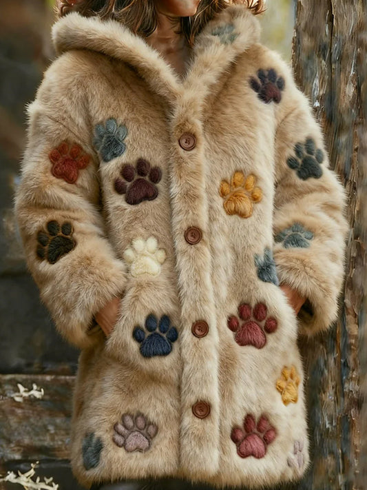 Women’s Retro Animal Art Print Comfortable Flannel Jacket A / S