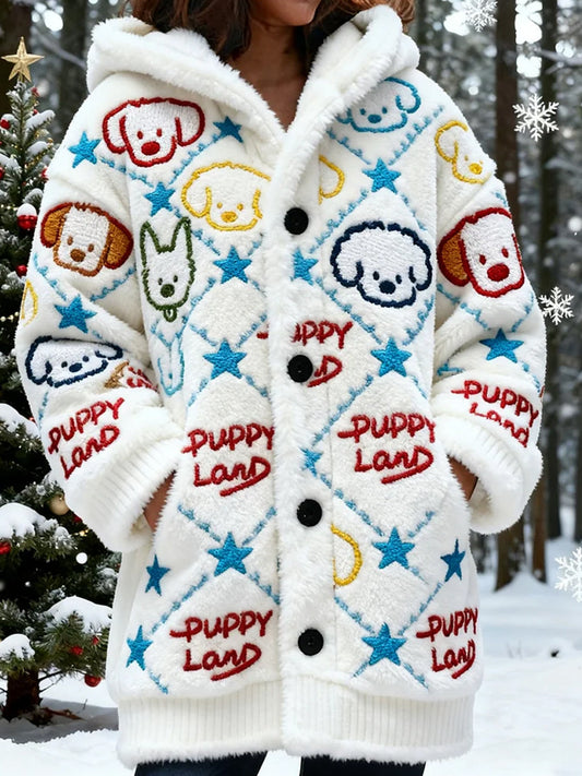 Women’s Retro Animal Art Print Comfortable Flannel Cardigan A / S
