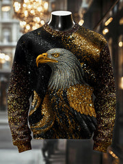 Men’s Retro Luxurious Eagle Print Casual Sweatshirt As picture / S