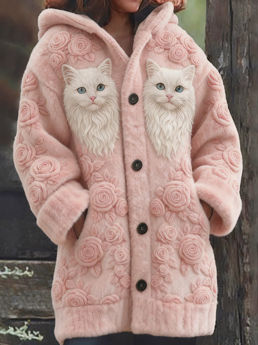 Women’s Retro Animal Art Print Comfortable Flannel Jacket A / S