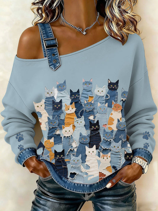 Women’s Denim Kitten Top Light Blue / S