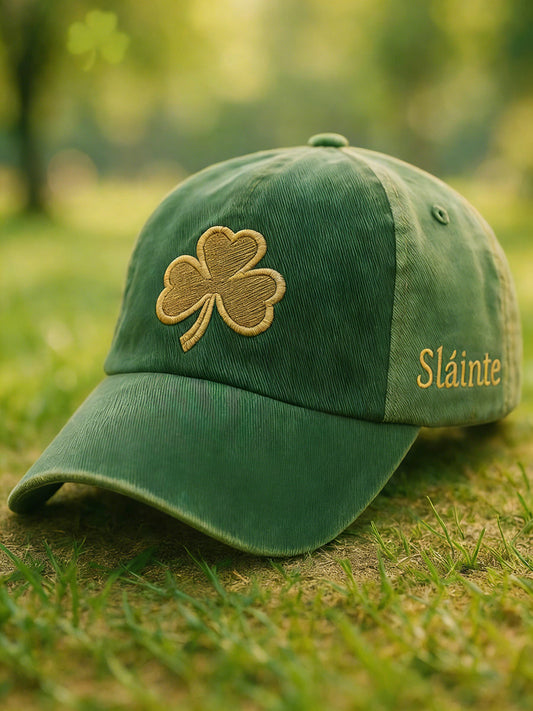 Unisex St Patrick’s Day Shamrock Print Hat As picture / ONE