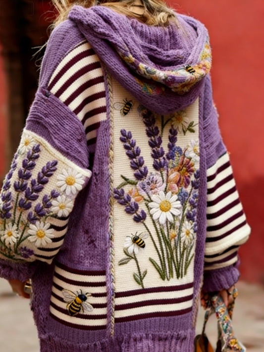 Women’s Alzheimer’s Disease Prevention and Control Campaign: Floral Button-Up Hooded Sweater Purple / S