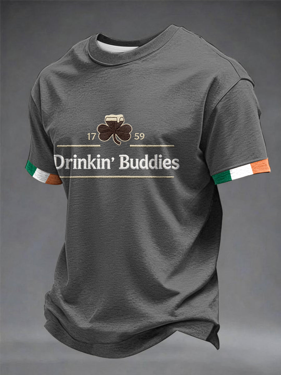 Men’s Drinkin’ Buddies short sleeves t-shirt Gray / S