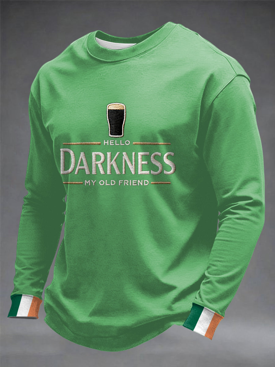 Men’s Hello Darkness My Old Friend Crew Neck Sweatshirt Green / S