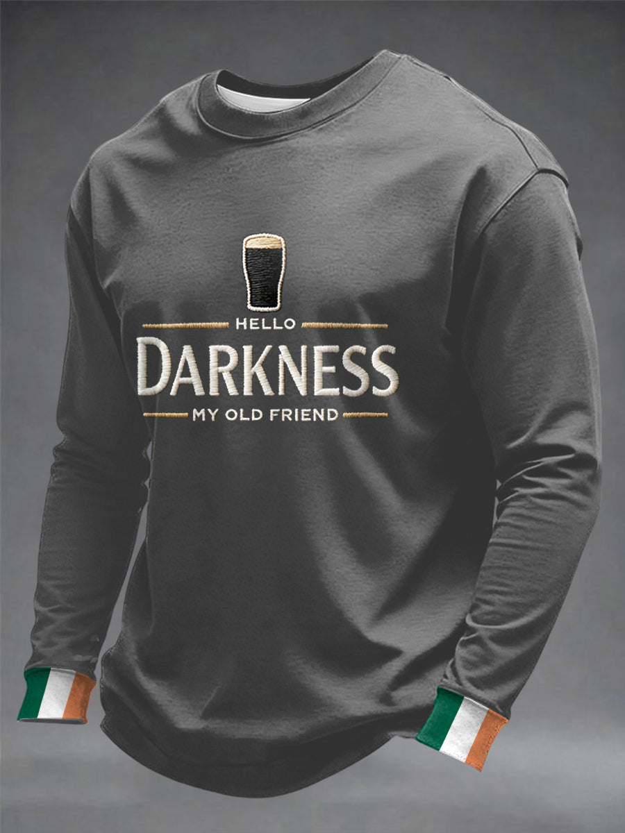 Men’s Hello Darkness My Old Friend Crew Neck Sweatshirt Gray / S