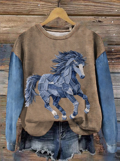 Women’s Vintage Horse Art Sweatshirt