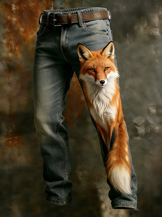 Men’s Vintage Animal Print Art Business Casual Work Pants A / S