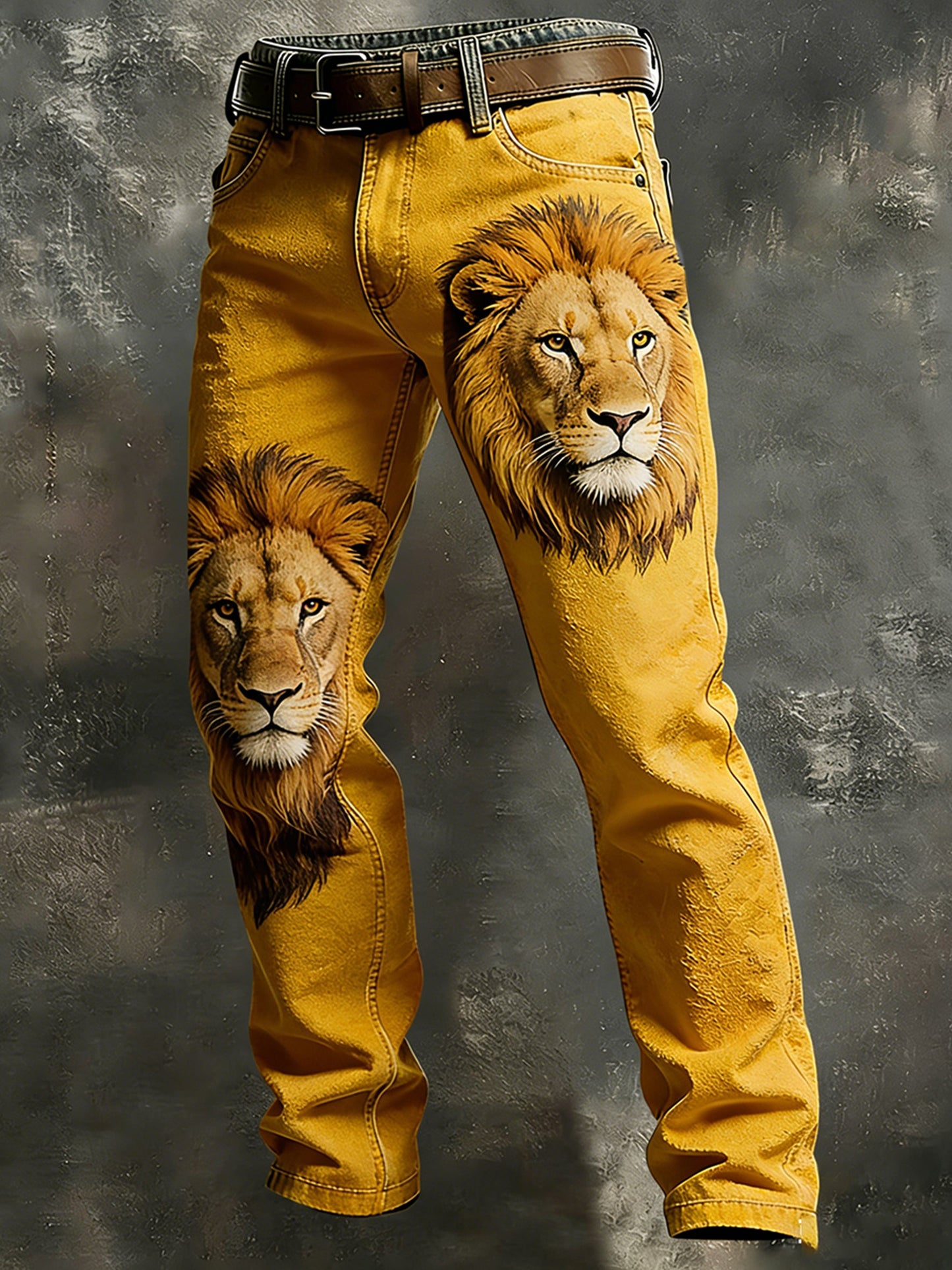 Men’s Vintage Animal Print Art Business Casual Work Pants A / S