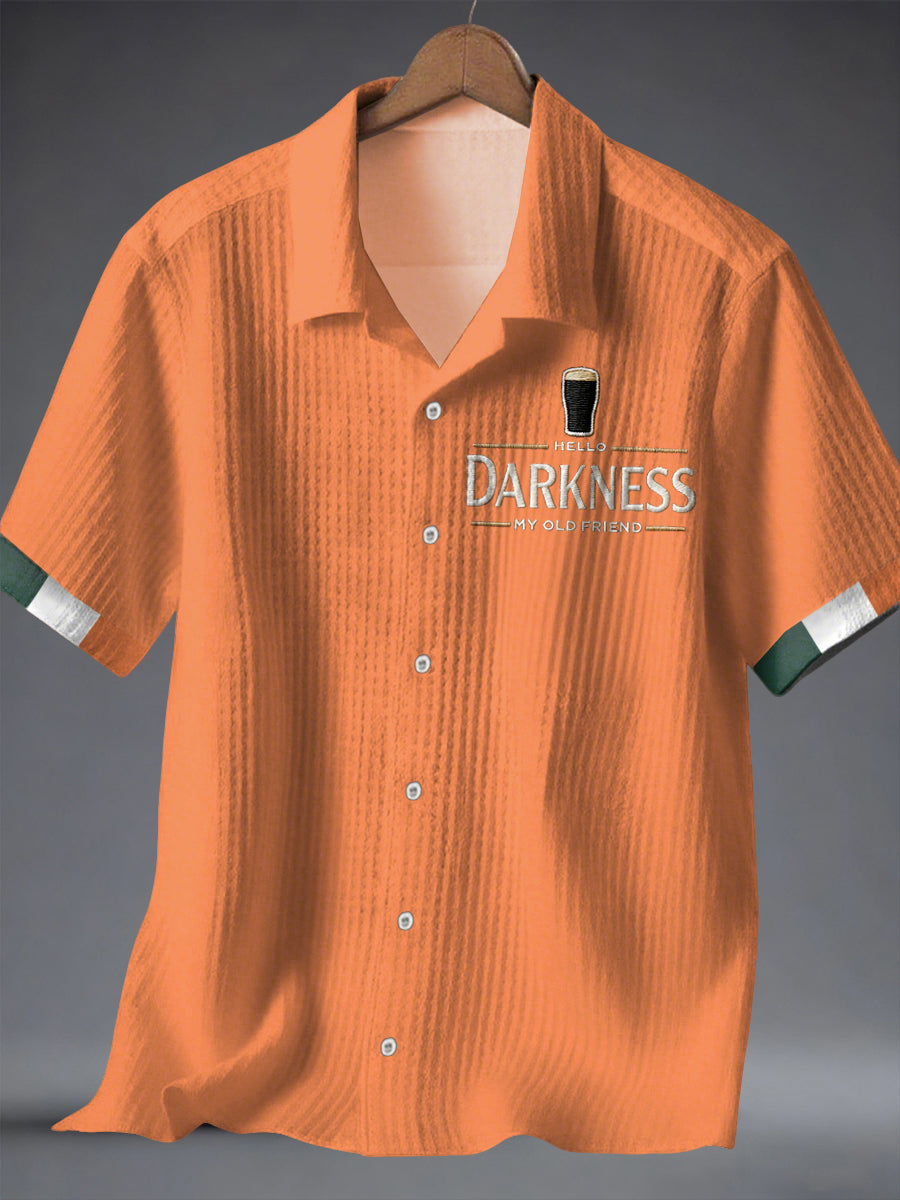 Men’s Hello Darkness My Old Friend Waffle Shirt Orange / S