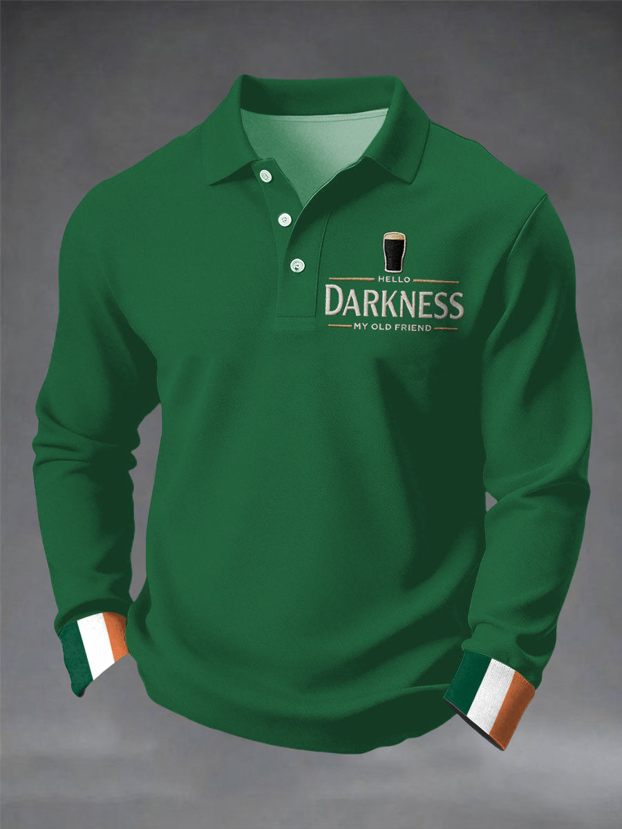 Men’s Hello Darkness My Old Friend long sleeve shirt Green / S