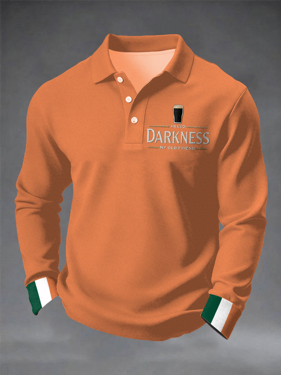 Men’s Hello Darkness My Old Friend long sleeve shirt Orange / S