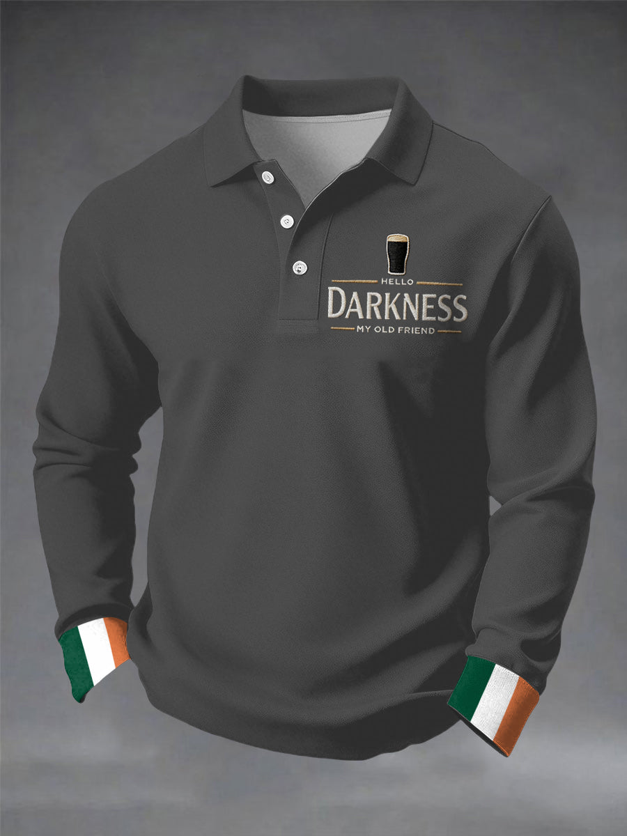Men’s Hello Darkness My Old Friend long sleeve shirt Dark Gray / S
