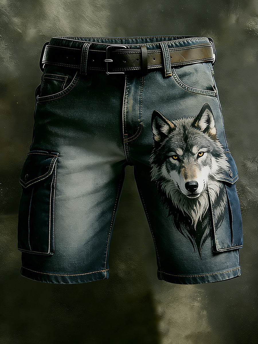 Men's Retro Vacation Business Animal Art Print Casual Shorts