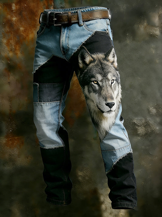 Men's Vintage Animal Print Art Business Casual Work Pants