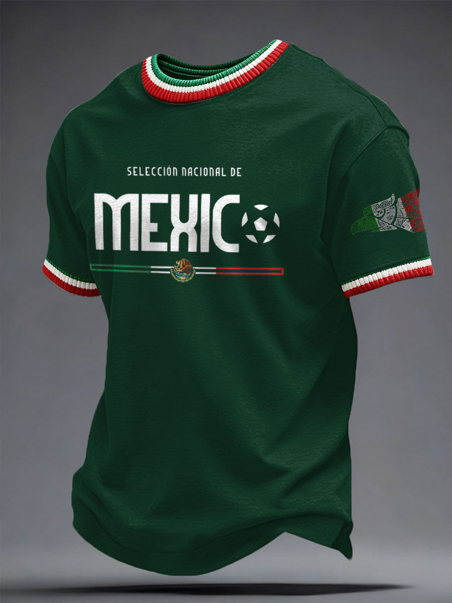 Men's Mexico Football Lover Printed T-shirt