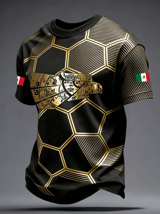 Men's Mexico Football Lover Printed T-shirt